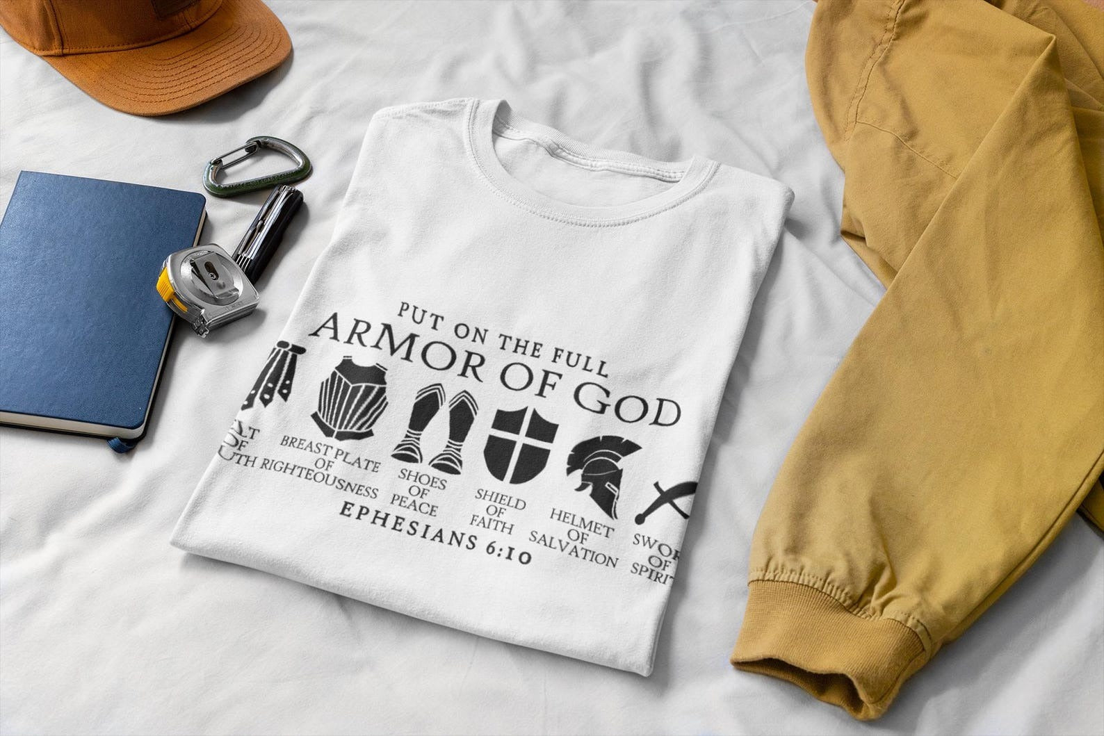 Armor of God Shirt, Ephesians 6, Father's Day Gift Tee, Christian T-shirts, Pastor Shirt, Bible Verse Shirt, Dad Gift, Christian Men Shirt, Pastor Gift, Christian